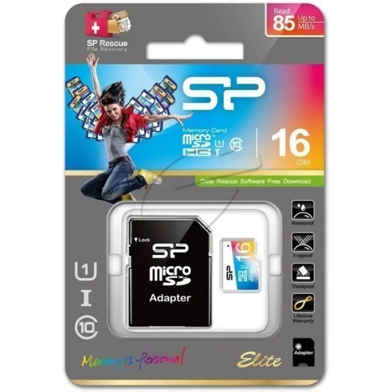 כרטיס זיכרון Micro SD + מתאם 16GB