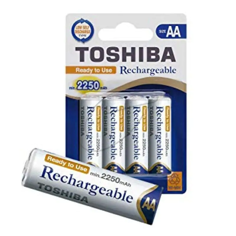 4 סוללות נטענות TOSHIBA AA 2250mAh