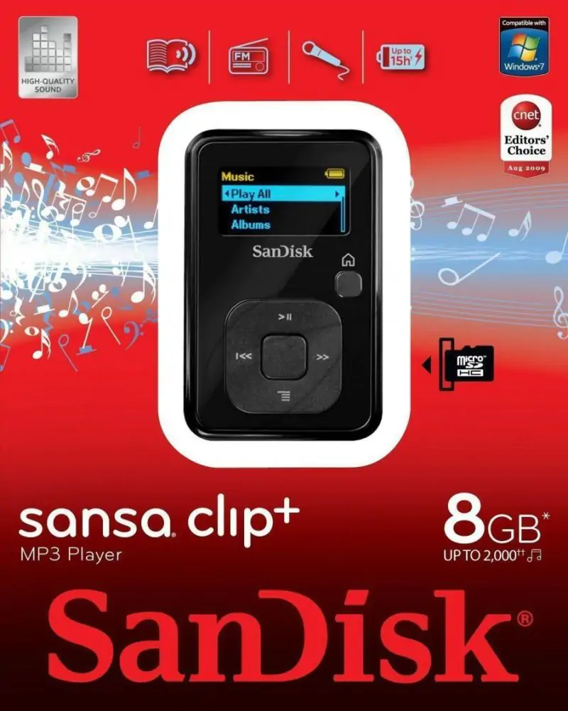 נגן SanDisk Sansa Clip+ 8 GB MP3