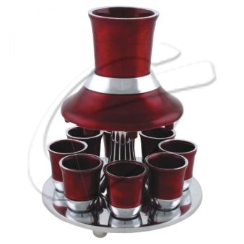 מחלק יין אלומניום מהודר עם 8 כוסיות - בורדו 21 ס\