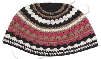 כיפה פריק גוונים חום כחול לבן ואדום